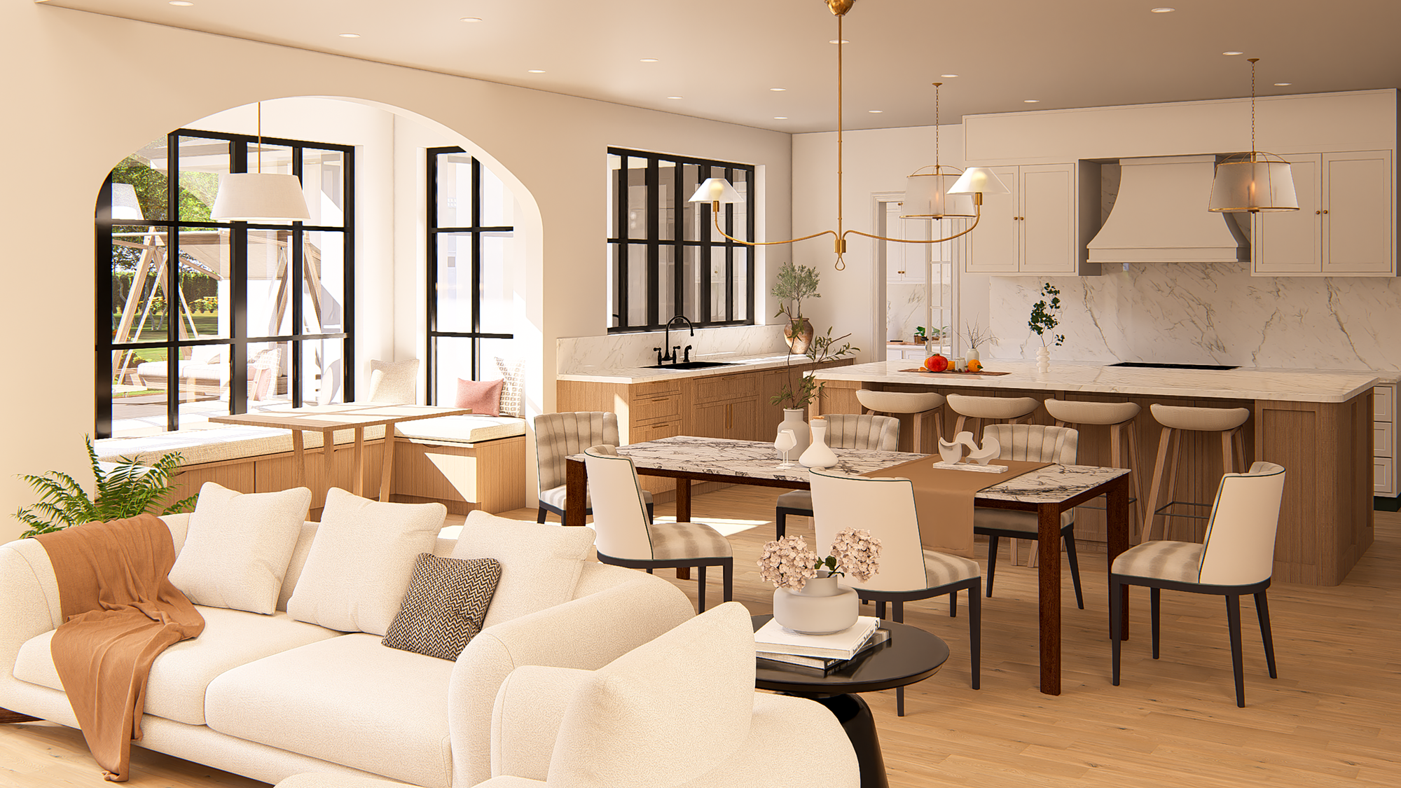 Kitchen island and butler's pantry